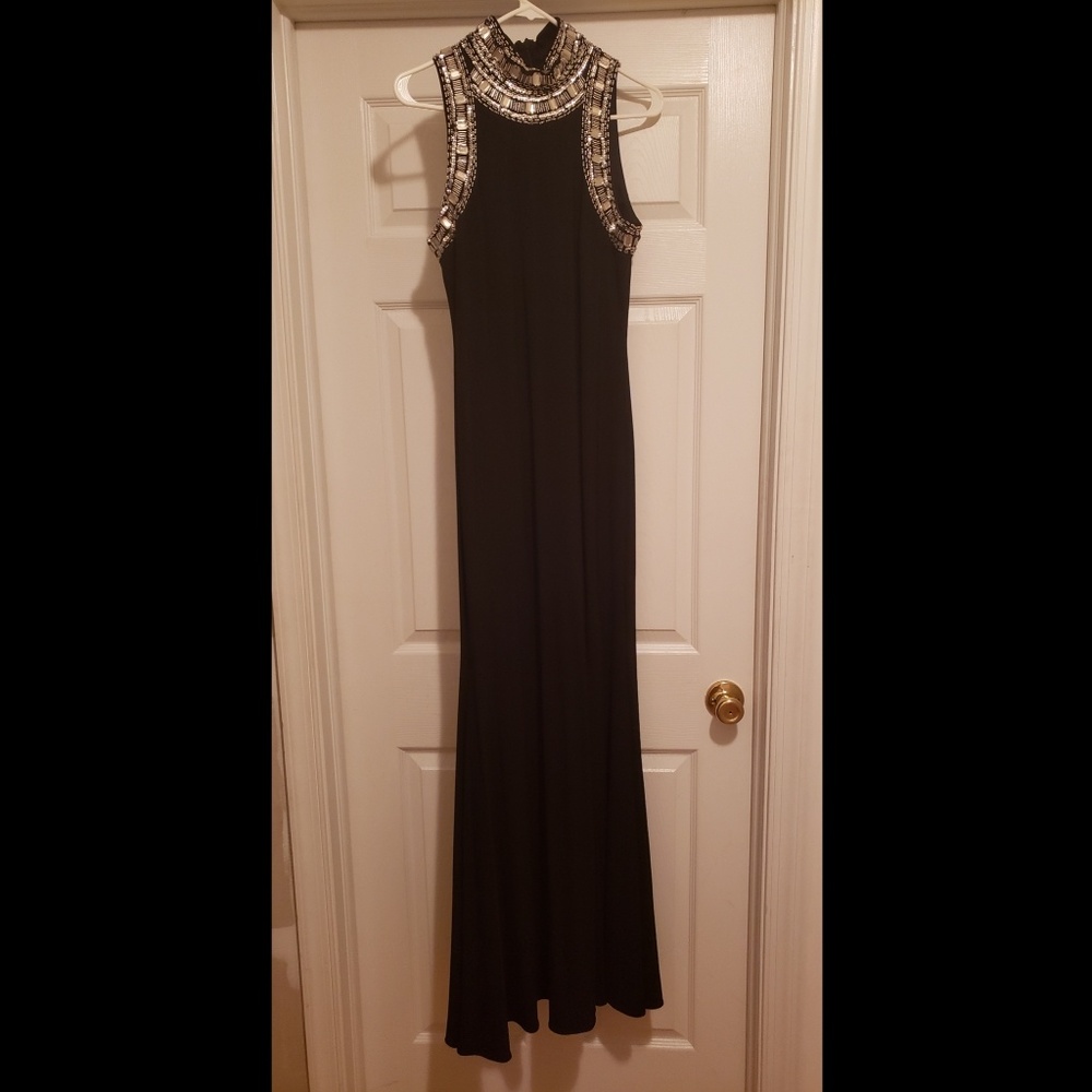 Aqua crystal embellished dress